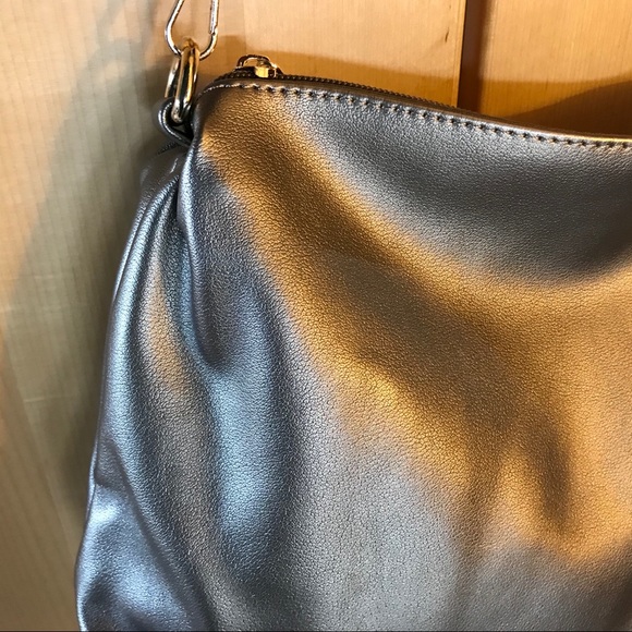 PEWTER AND TRANSPARENT 2-IN-1 SATCHEL TOTE HANDBAG - Picture 11 of 15